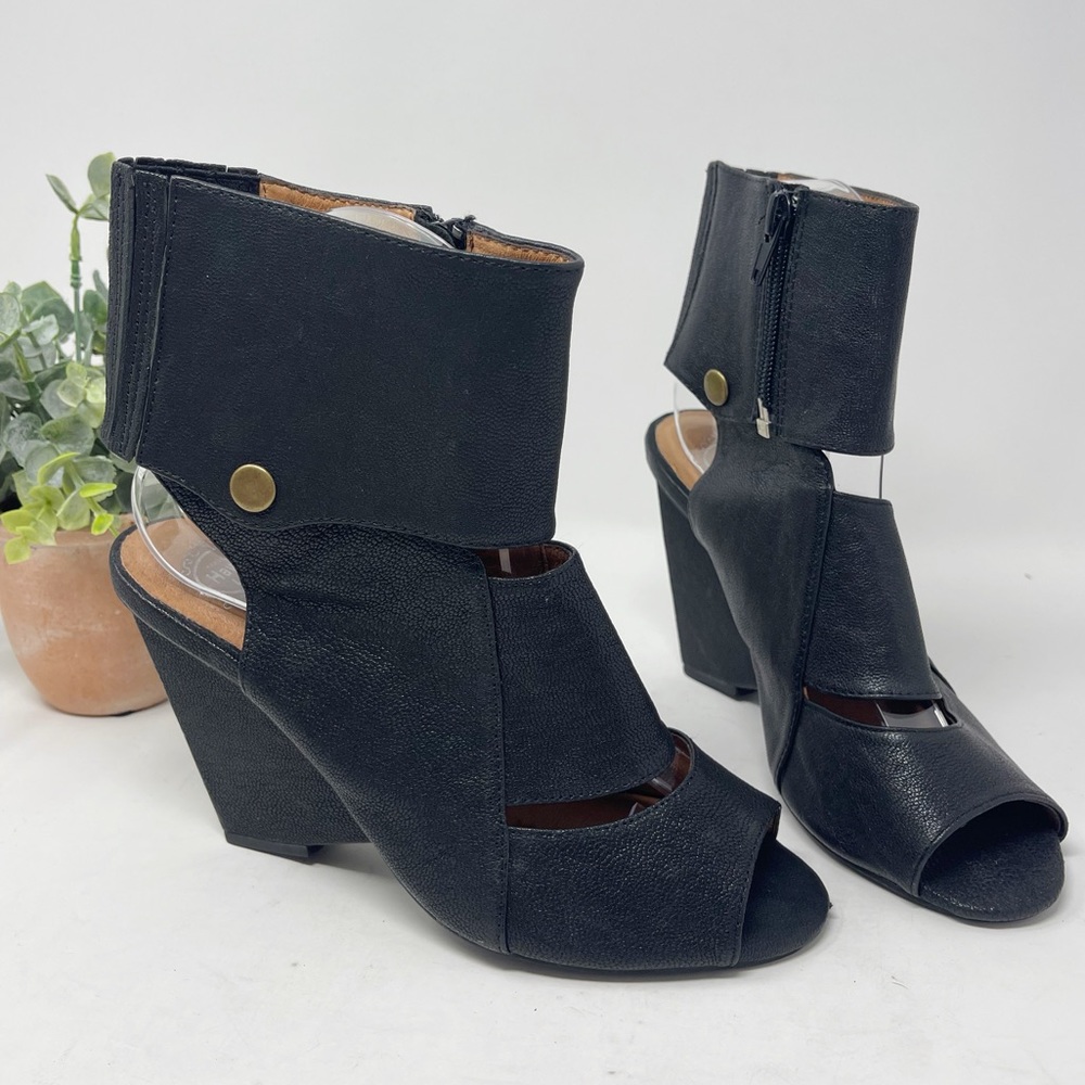 Jeffrey Campbell Havana Last Lancelot Black Leather Convertible Heels